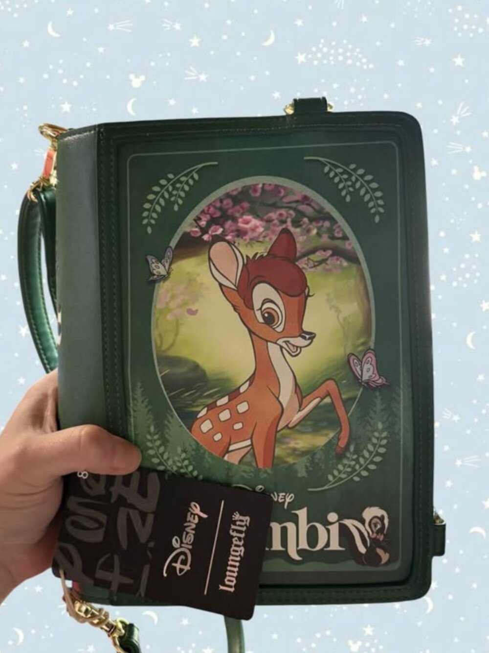 NWT Loungefly Disney Bambi Book Crossbody Bag